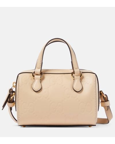 Gucci GG Small Leather Tote Bag - Natural
