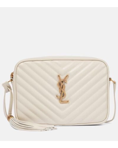 Saint Laurent Lou Quilted Leather Camera Bag - White