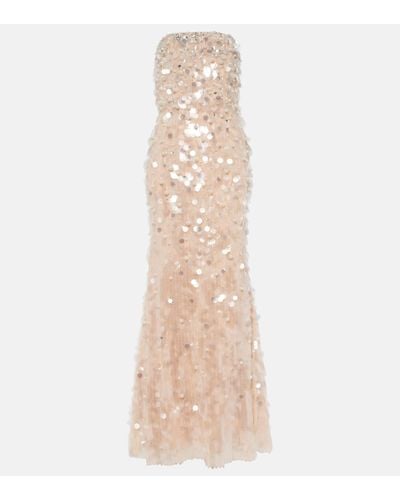 Carolina Herrera Sequined Bustier Gown - Natural