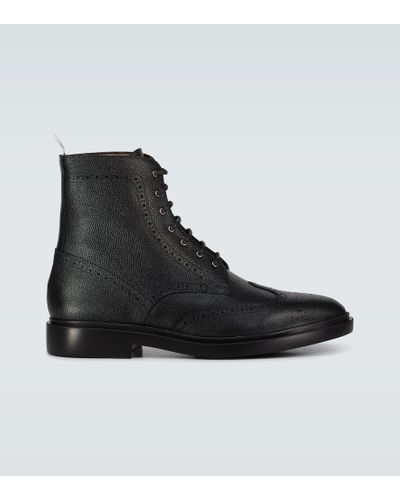 Thom Browne Ankle Boots aus Leder - Schwarz