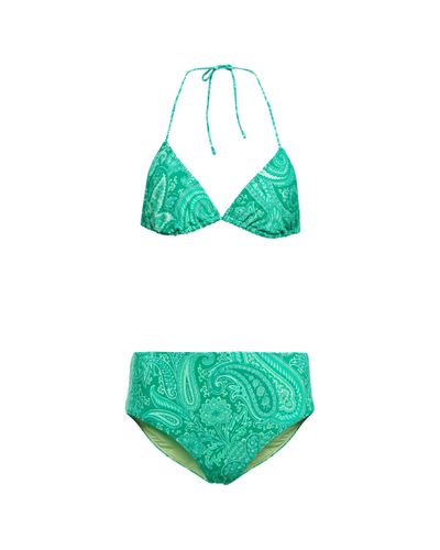 Etro Bikini a motif cachemire - Vert