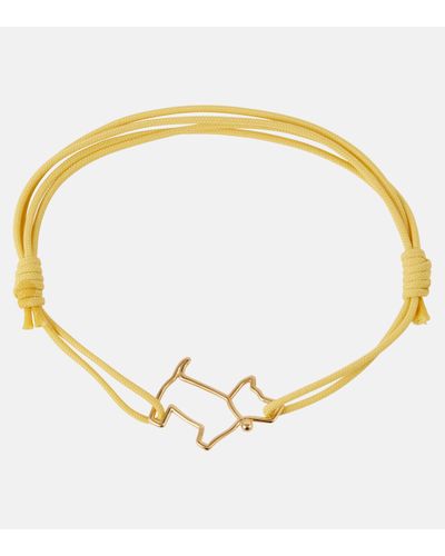 Aliita Dog 9kt Gold Charm Cord Bracelet - Metallic