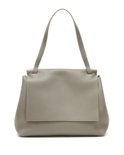 The Row Sidekick Two Leather Shoulder Bag - Gray