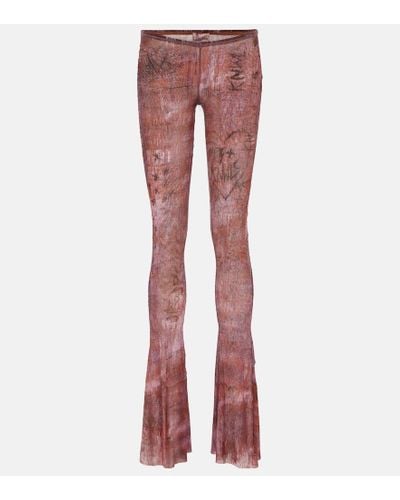 Jean Paul Gaultier X KNWLS leggings flared estampados - Rojo