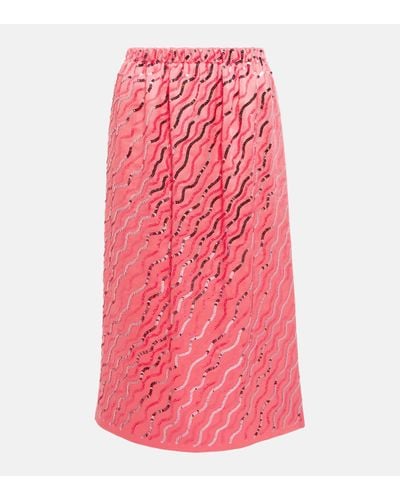 Marni Sequined Midi Skirt - Pink