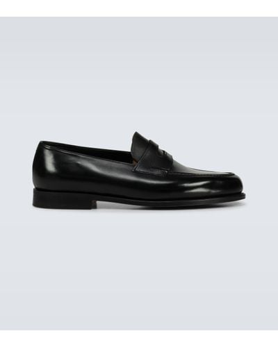 John Lobb Lopez Leather Loafers - Black