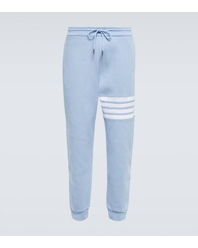 Thom Browne Pantalon de survetement 4-Bar en coton - Bleu