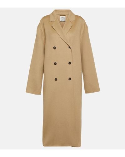 Totême Oversized Double-breasted Wool Coat - Natural