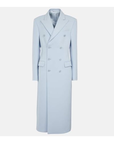 Wardrobe NYC Mantel aus Schurwolle - Blau