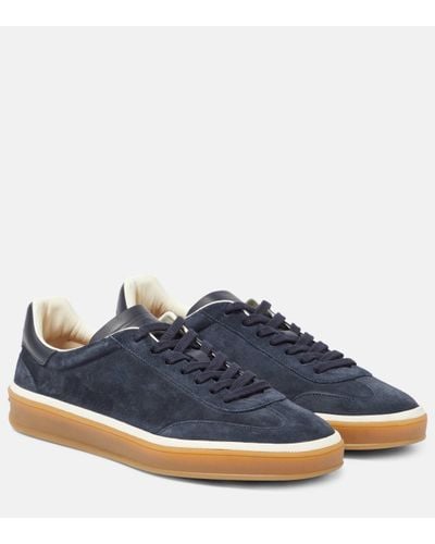 Loro Piana Baskets Tennis Walk en daim - Bleu