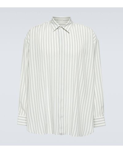 The Row Sisco Striped Silk Shirt - White