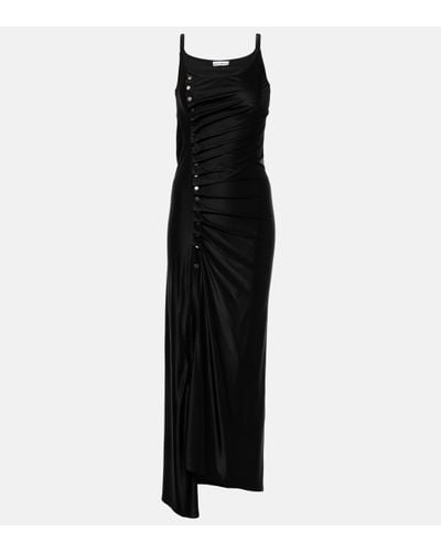 Rabanne Draped Jersey Maxi Dress - Black