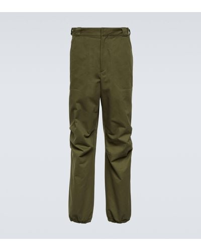Prada Cotton Tapered Trousers - Green
