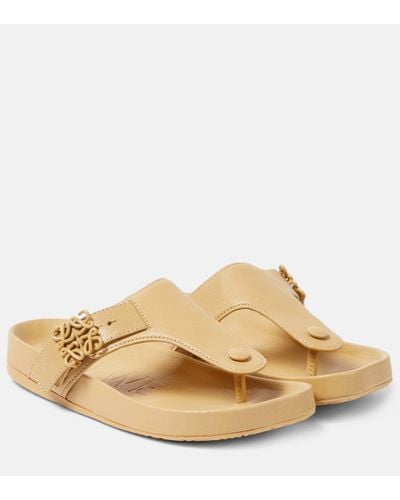 Loewe Leather Ease Sandals - Natural