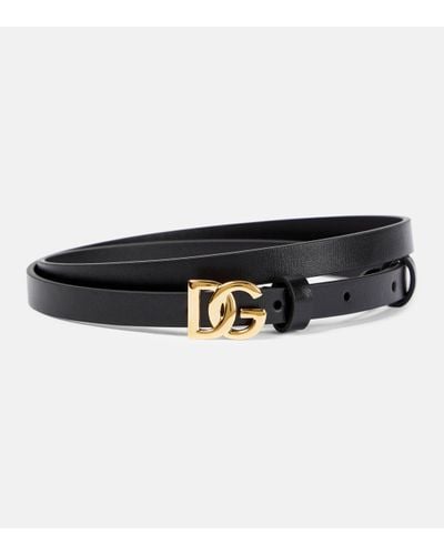 Dolce & Gabbana Ceinture DG en cuir - Noir