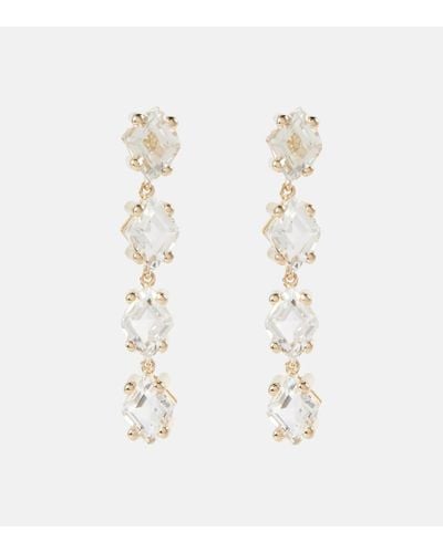 Suzanne Kalan Kira 14kt Gold Drop Earrings With White Topaz