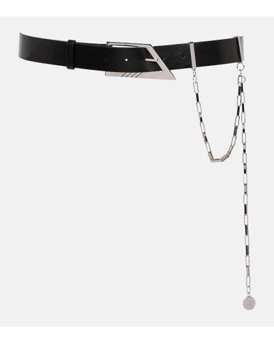 The Attico Cinturon de piel con cadena - Negro