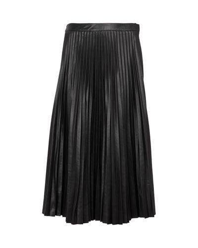 Proenza Schouler White Label Pleated Faux Leather Midi Skirt - Black