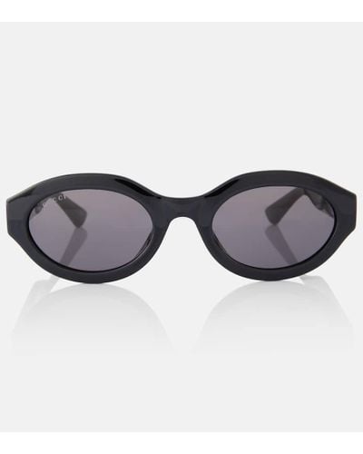 Gucci Ovale Sonnenbrille Interlocking G - Braun