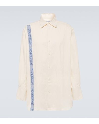 JW Anderson Striped Cotton And Linen Shirt - White