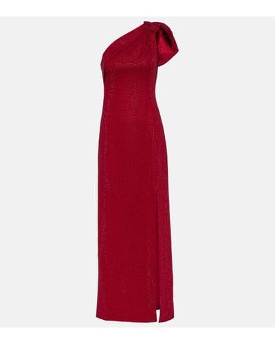 Roland Mouret One-shoulder Diamante-embellished Gown - Red