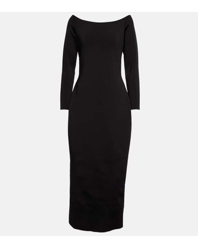 The Row Tulip Wool-blend Midi Dress - Black