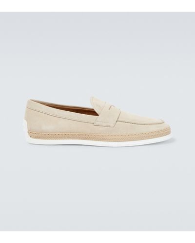 Tod's Penny Loafers aus Veloursleder - Weiß