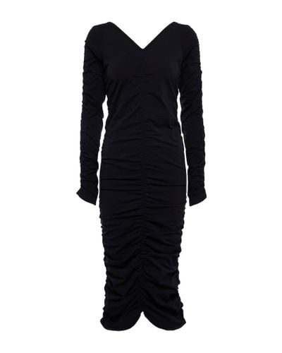 Helmut Lang Ruched Midi Dress - Black