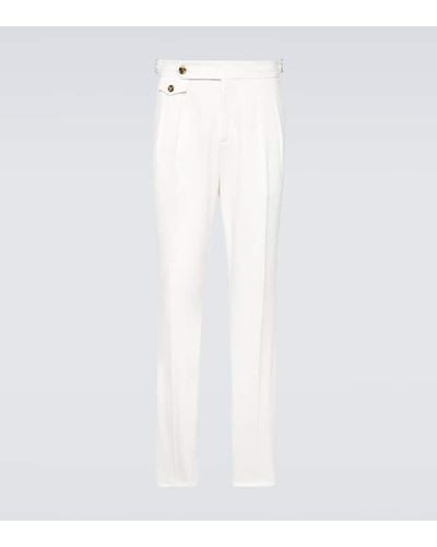 Brunello Cucinelli Cotton Straight Pants - White