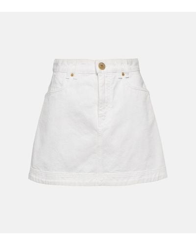 Balmain Minifalda en denim - Blanco