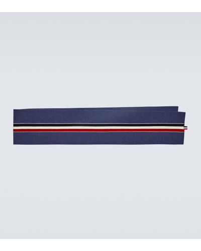 Thom Browne Striped Wool Scarf - Blue