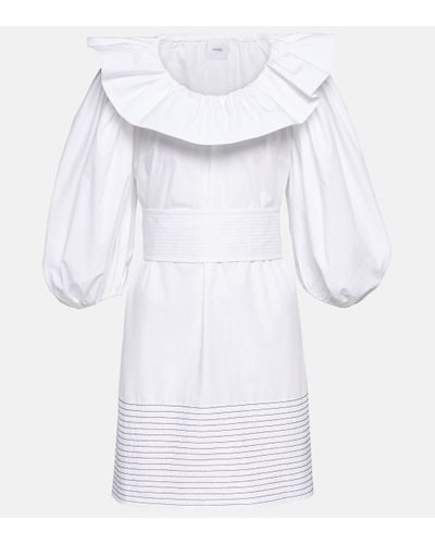 Patou Puff-sleeve Cotton Minidress - White