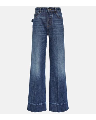 Bottega Veneta High-Rise Wide-Leg Jeans - Blau