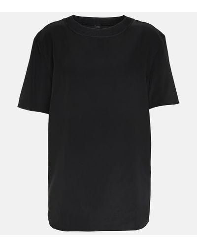JOSEPH T-Shirt Rubin aus Seide - Schwarz