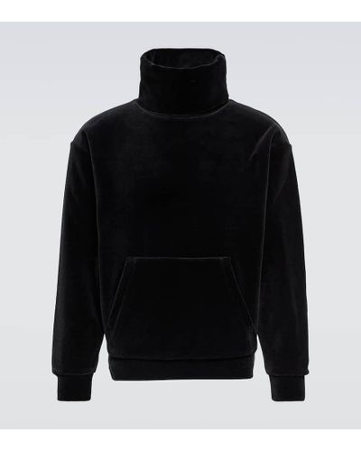 Saint Laurent Sweatshirt aus Samt - Schwarz