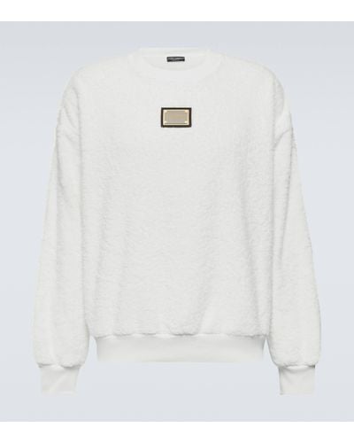 Dolce & Gabbana Sweat-shirt en coton a ornements - Blanc