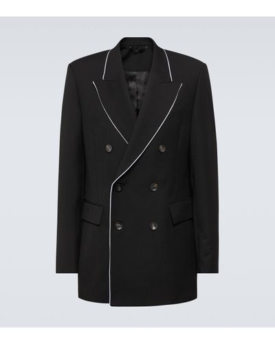 Wales Bonner Rise Double-breasted Wool Blazer - Black