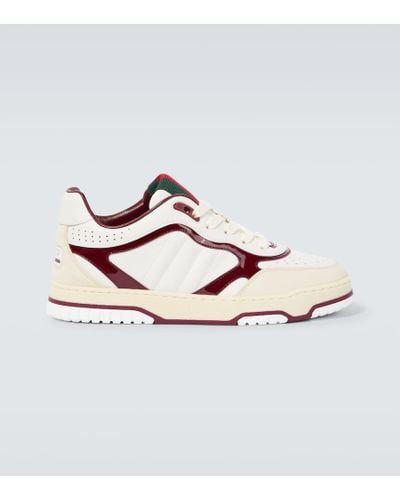 Gucci Sneakers Re-Web aus Leder mit Veloursleder - Mettallic