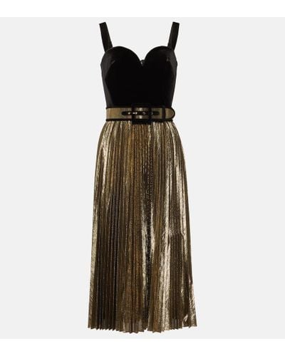 Rebecca Vallance Josie Velvet Bustier Midi Dress - Black