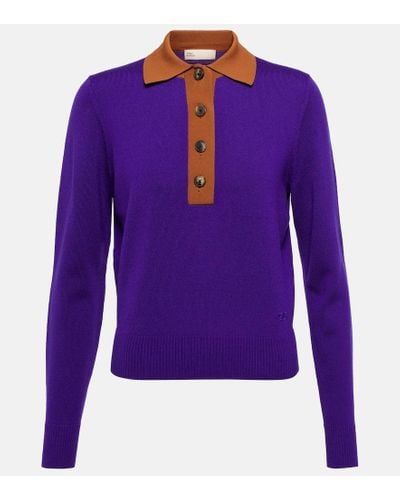 Tory Burch Polopullover aus Wolle - Lila