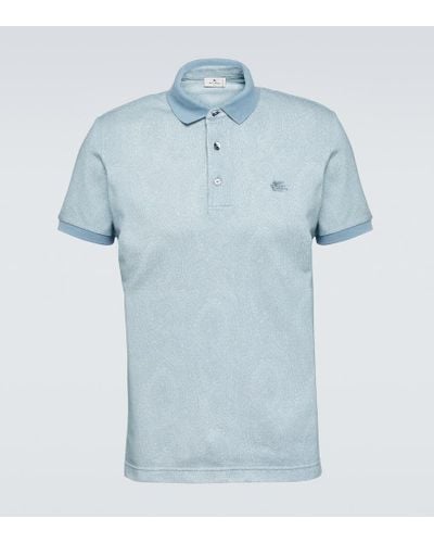 Etro Paisley Cotton Polo Shirt - Blue