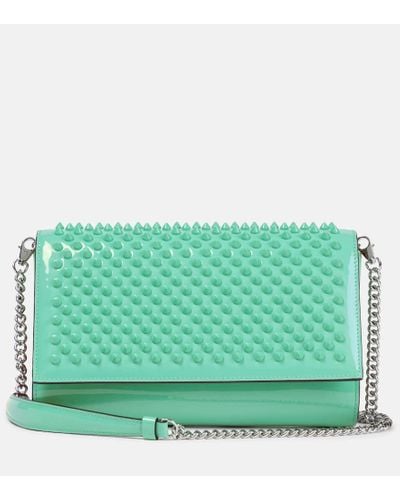 Christian Louboutin Clutch Paloma Small aus Lackleder - Grün