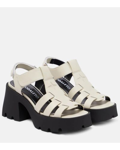 NODALETO Bulla Emma Leather Platform Sandals - Black