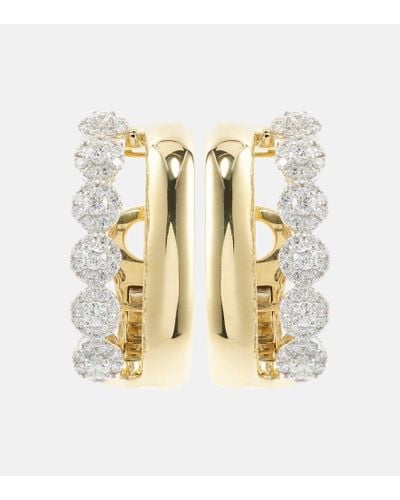 YEPREM Clip-Ohrringe Golden Strada aus 18kt Gelbgold mit Diamanten - Mettallic