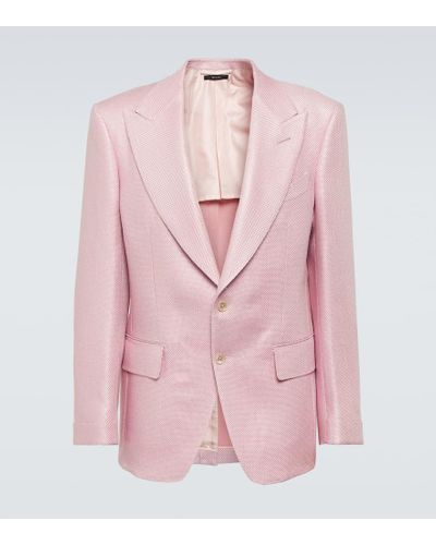 Tom Ford Blazer Atticus de seda y lana - Rosa