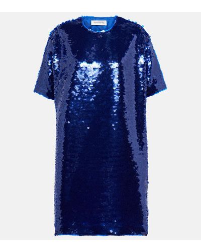 Frankie Shop Vestido corto Riley con lentejuelas - Azul