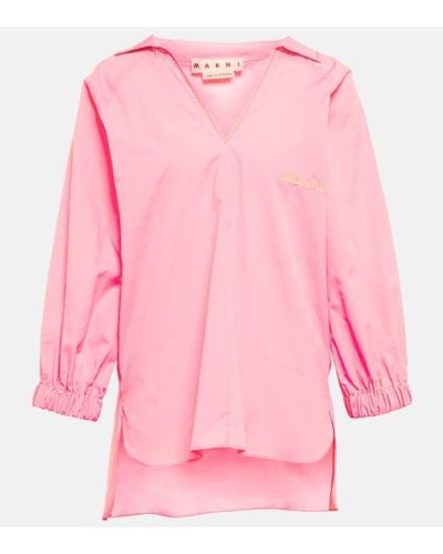 Marni Bluse aus Baumwollpopeline - Pink