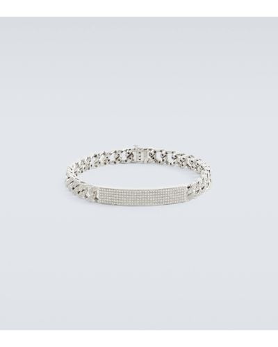 SHAY 18kt White Gold Curb Chain Bracelet With Diamonds