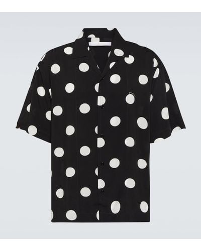 Jacquemus La Chemise Jean Polka-dot Bowling Shirt - Black