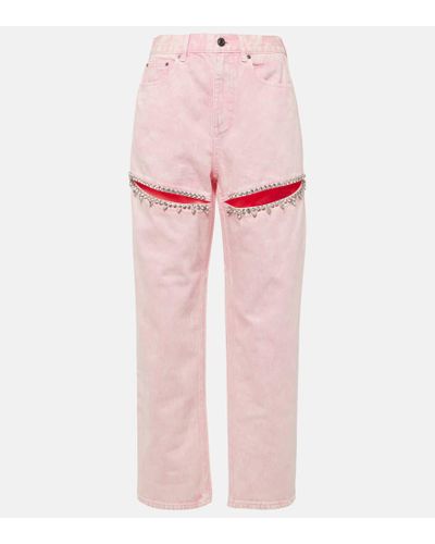 Area Jeans regular con cut-out - Rosa